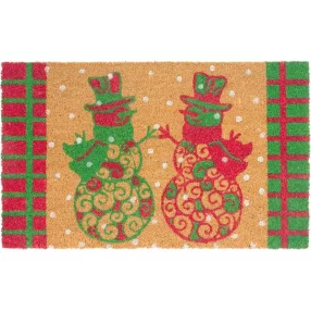   Lábtörlő, MagicHome, hóember minta, 45 x 75 cm, kókuszrost felület, PVC hátlap, bejárati ajtóhoz, karácsonyi minta