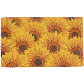   Lábtörlő, MagicHome, napraforgó minta, 45 x 75 cm, kókuszrost felület, PVC hátlap, bejárati ajtóhoz