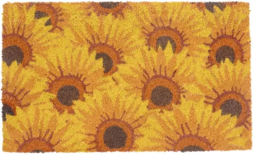Lábtörlő, MagicHome, napraforgó minta, 45 x 75 cm, kókuszrost felület, PVC hátlap, bejárati ajtóhoz