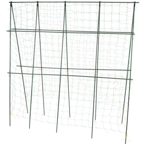 Uborkaháló, Strend Pro Garden, zöld/fekete, 1,8 x 1,8 m, tartószerkezettel, kúszónövényekhez, uborkához