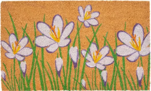 Lábtörlő, MagicHome, virágos minta, 45 x 75 cm, kókuszrost felület, PVC hátlap, bejárati ajtóhoz