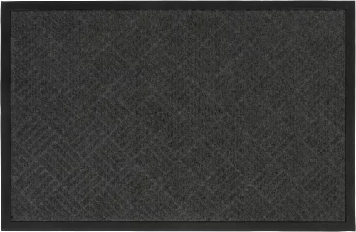 Lábtörlő, MagicHome, sötétszürke, 60 x 90 cm, kültéri, bejárati ajtóhoz, gumi keret