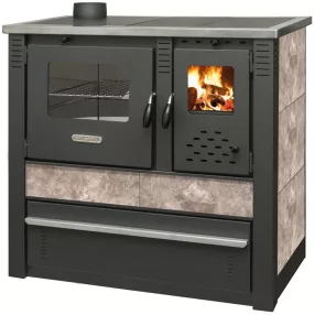   Strend Pro PANONIA fatüzelésű sparhelt, Mocca, sütővel, 10,54 kW, 51 × 90 × 85 cm, bal oldali füstcső kimenet, átmérő: 120 mm