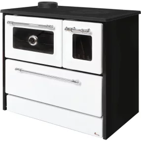   Strend Pro 701-G OMEGA Kuzine fatüzelésű sparhelt, fehér, 9,18 kW, 87 × 51 × 79 cm, bal oldali oldali füstcső kimenet, átmérő: 130 mm