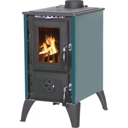 Fatüzelésű kályha, Strend Pro 806 IGLO, fekete/zöld, 9 kW, 53,5 x 42,5 x 73 cm, füstcső átmérő: 130 mm