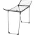 Ruhaszárító, Leifheit 81695 Pegasus 200 Solid, fekete/antracit, 20 m szárítófelülettel, 87 x 167 × 66 cm méretben, EasyClip csipesztartóval és 5 vállfaakasztóval, beltéri és kültéri használatra, stabil fém szerkezettel