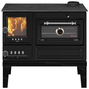   Fatüzelésű sparhelt, Strend Pro 5020-U Aura, fekete, sütővel, 9,0 kW, 50 x 82,5 x 77 cm, jobb oldali füstcső kimenet