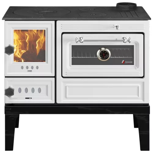 Fatüzelésű sparhelt, Strend Pro 5020-U Aura, fehér, sütővel, 9,0 kW, 50 x 82,5 x 77 cm, jobb oldali füstcső kimenet