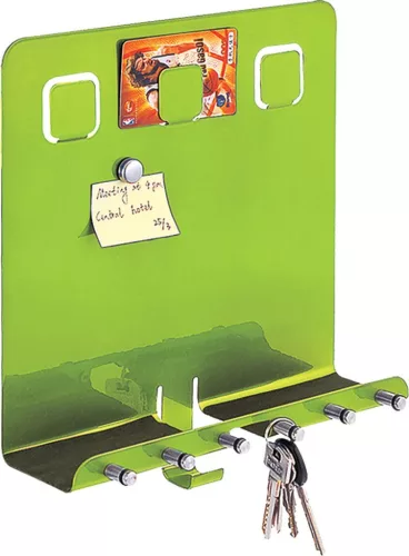 Kulcstartó fogas, Strend Pro Easyhome MB-008, zöld, 28 × 25 × 8 cm, 5 kampó, falra rögzíthető