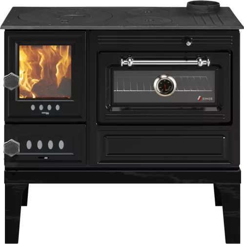 Fatüzelésű sparhelt, Strend Pro 6020-U Aura L, fekete, sütővel, 9,0 kW, 56 x 90 x 77 cm, jobb oldali füstcső kimenet