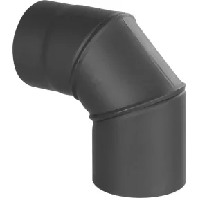   Füstcső könyök, V.A.P.K. HS.EX 090/200/1,5, fekete, 200 mm / 90°, állítható szögű, lemezvastagság: 1,5 mm