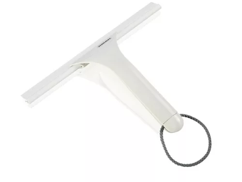 Vízlehúzó, Leifheit 41650 Cabino, 24 cm, fehér, gumiél, akasztópánttal, zuhanykabinokhoz, nem hagy foltot, üveghez, akrilhoz és csempéhez