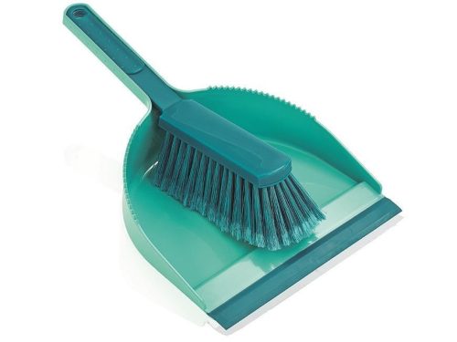 Seprűkészlet, Leifheit Classic, normál méret, szürke-kék, műszálas puha sörtékkel és gumírozott lapáttal