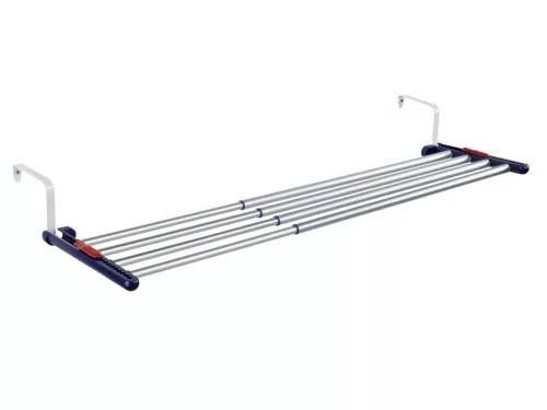 Leifheit 81413 Quartett 40 teleszkópos ruhaszárító, szürke, 55–105 cm állítható szélességgel, 4,2 m szárítófelülettel, radiátorra, ajtóra vagy ablakra akasztható kialakítással, kompakt és helytakarékos használatra