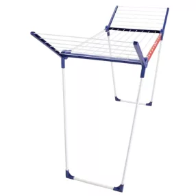   Leifheit 81570 Pegasus 150 Solid Slim ruhaszárító, fehér, 15 m szárítófelülettel, 55 cm szélességgel, 105 cm magas oldalsó szárnyakkal, 2 db EasyClip csipesztartóval, beltéri és kültéri használatra, stabil fém vázzal