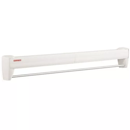 Fali ruhaszárító, Leifheit 83201 Telegant 36 Protect Plus, fehér, 3,6 m szárítófelülettel, 70 cm széles szárítórudakkal, falra szerelhető, krómozott törölközőtartóval, összecsukható