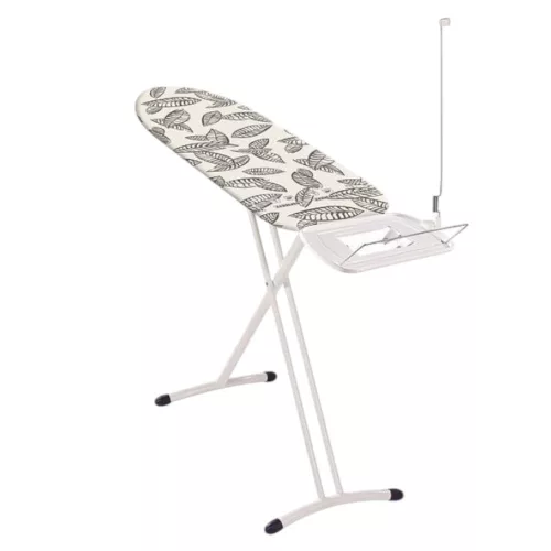 Leifheit 72567 Air Board Express L Solid vasalódeszka, fehér, 130 × 38 cm vasalófelülettel, perforált páraáteresztő pamuthuzattal gőzölős vasalókhoz, 76–98 cm között állítható