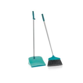   Seprűkészlet, Leifheit 41404 , 90 cm, szürke-kék, összecsukható kivitelben, gumírozott lapáttal és lágy sörtékkel