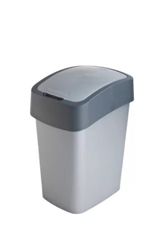 Szemeteskuka, Curver Pacific Flip Bin, 25 l, antracit/szürke, 34 x 26 x 47 cm, műanyag, csuklós fedél, kézi nyitás