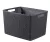 Tárolókosár, Curver Jute L, sötétszürke, 20 literes, 28 x 36 x 23 cm, műanyag, juta hatású, fogantyúkkal, szögletes