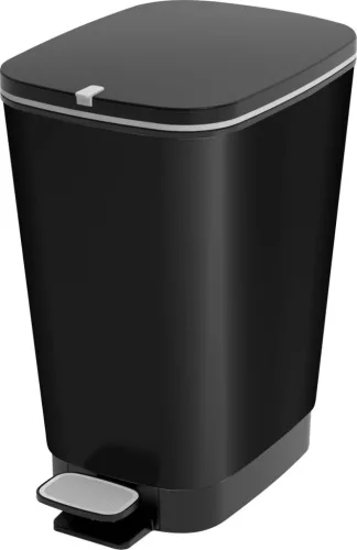 Szemeteskuka, KIS Chic Bin M, 35 l, matt fekete, 40,5 x 26,5 x 45 cm, pedálos