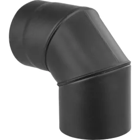   Füstcső könyök, V.A.P.K. HS.EX 090/200/2, fekete, 200 mm / 90°, állítható szögű, lemezvastagság: 2,0 mm