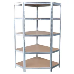   Strend Pro 5 polcos fém/MDF sarok műhelypolc, 180 x 90 x 40 cm, teherbírás: 150 kg/polc