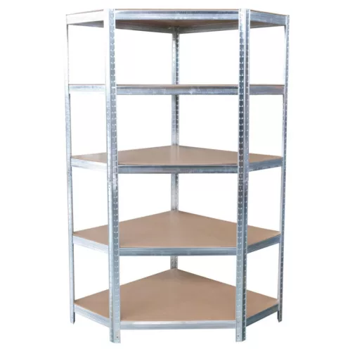 Strend Pro 5 polcos fém/MDF sarok műhelypolc, 180 x 90 x 40 cm, teherbírás: 150 kg/polc