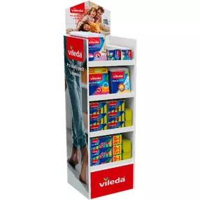   Felmosó szett állvány, Vileda ATF Display kicsi + Ultramax Complete Set box, 150 cm, polcszélesség 40 cm, karton