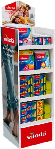 Felmosó szett állvány, Vileda ATF Display kicsi + Ultramax Complete Set box, 150 cm, polcszélesség 40 cm, karton