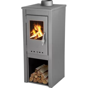 Strend Pro Thalia Uno Glass Lite kályha, szürke, 3,9 kW