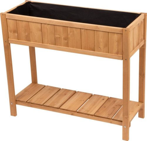 Magaságyás, Strend Pro Garden, 89 × 33 × 76 cm, fa, alsó polccal, magasított, lábakkal, könnyen összeszerelhető, stabil