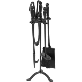   Piszkavas készlet, Strend Pro Homefire FT24B, 60 cm, fekete, 4 részes, elegáns, praktikus, kandalló karbantartáshoz (TC221378)