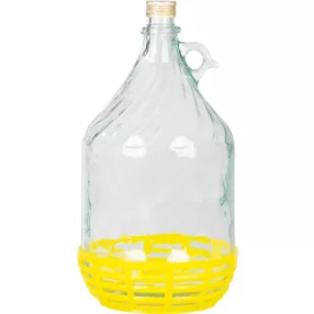   Demizson, Strend Pro Garden Stella, 5 l, átlátszó, üveg, egy fogantyú, kupak, borhoz, szörphöz, pálinkához