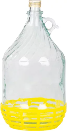 Demizson, Strend Pro Garden Stella, 5 l, átlátszó, üveg, egy fogantyú, kupak, borhoz, szörphöz, pálinkához