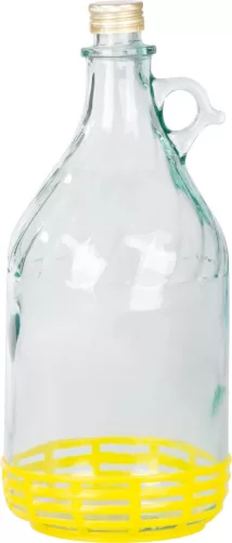 Demizson, Strend Pro Garden Stella, 3 l, átlátszó, üveg, egy fogantyú, kupak, borhoz, szörphöz, pálinkához