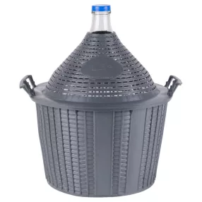   Demizson, Strend Pro Garden Cada Inco, 34 l, szürke, üveg, 55 mm nyakátmérő, műanyag védőburkolat, két fogantyú, borhoz és pálinkához