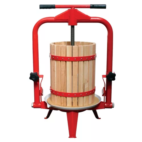 Gyümölcsprés, Strend Pro Garden Harvester CFP18, 18 l, 54 x 37,5 x 78/119 cm, keretes, fa, csavarnyomásos, lépréseléshez