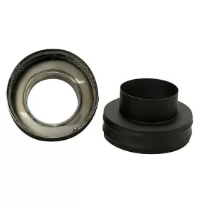   Füstcső szűkítő, V.A.P.K. HS 200/150/1,5, fekete, 200 mm - 150 mm, DC01 acéllemez, lemezvastagság: 1,5 mm, kályha-kémény csatlakozáshoz