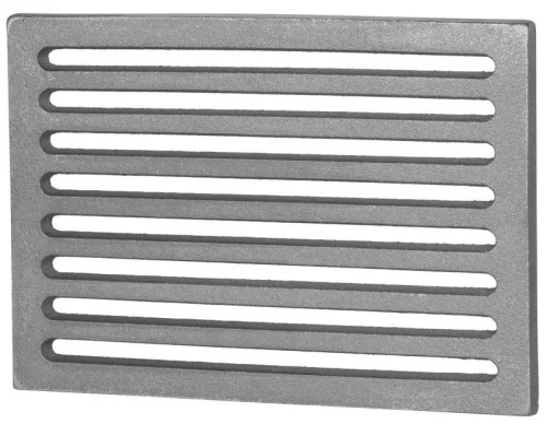 Rostély, Strend Pro, 36 x 23 x 1,5 cm, sötétszürke, öntöttvas, tűzhelyhez és kályhához, hőálló, karcálló, kemencéhez, kandallóhoz és sütőhöz is