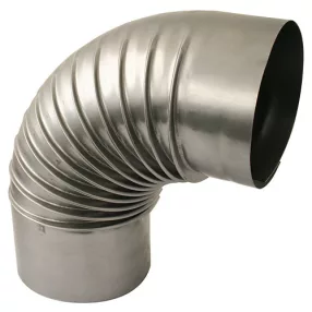   Füstcső könyök, V.A.P.K. Dymo, ezüst, 160 mm / 90°, EN 1856-2 tanúsítás, lemezvastagság: 0,4 mm
