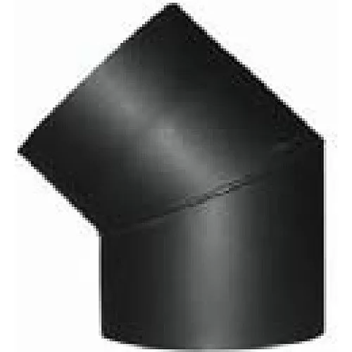 Füstcső könyök, V.A.P.K. HS 045/150/1,5, fekete, 150 mm / 45°, lemezvastagság: 1,5 mm