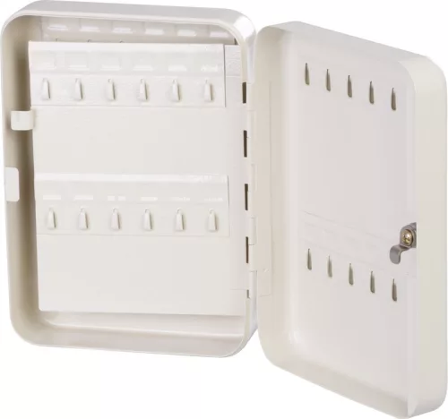 Kulcstartó doboz, Strend Pro KeyBox 214, krémszínű, 25 x 18 x 7,4 cm, 48 kampó, UV-álló festéssel bevont kivitel, falra rögzíthető