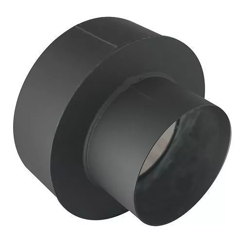 Füstcső szűkítő, V.A.P.K. HS 150/130/1,5, fekete, 150 mm - 130 mm, DC01 acéllemez, lemezvastagság: 1,5 mm, kályha–kémény csatlakozáshoz