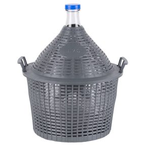   Demizson, Strend Pro Garden Cada Inco, 20 l, szürke, üveg, 55 mm nyakátmérő, műanyag védőburkolat, két fogantyú, borhoz és pálinkához