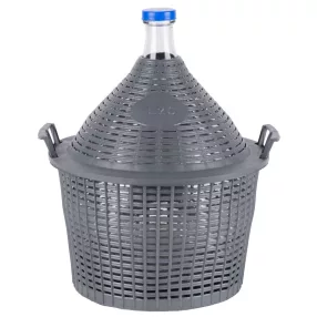   Demizson, Strend Pro Garden Cada Inco, 20 l, szürke, üveg, 55 mm nyakátmérő, műanyag védőburkolat, két fogantyú, borhoz és pálinkához