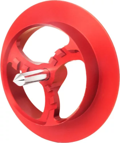 Polisztirol kivágó, Strend Pro Prémium, piros, átmérő: 68 mm, hatszög befogás (HEX), hungarocellhez és szigetelőanyagokhoz, marófejes, masszív fém kivitel