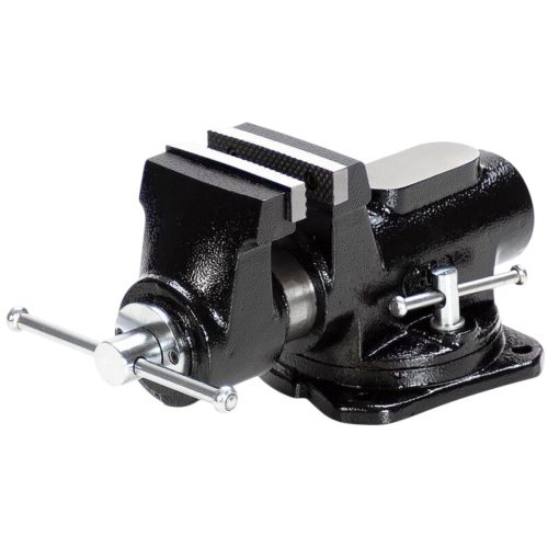 Asztali lakatos satu, Strend Pro, fekete, maximum 100 mm, lakatos kivitel, 360°-ban forgatható, orsós, asztalra szerelhető, üllővel