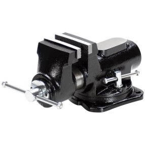   Asztali lakatos satu, Strend Pro, fekete, maximum 125 mm, lakatos kivitel, 360°-ban forgatható, orsós, asztalra szerelhető, üllővel