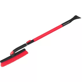   Jégkaparó seprűvel, Strend Pro, piros-fekete, 2 az 1-ben, 91–130 cm, teleszkópos nyél, hosszabbítható, robusztus, széles seprűfej